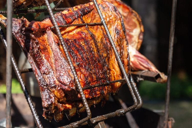 Cooking Grilled Chicken on Charcoal
