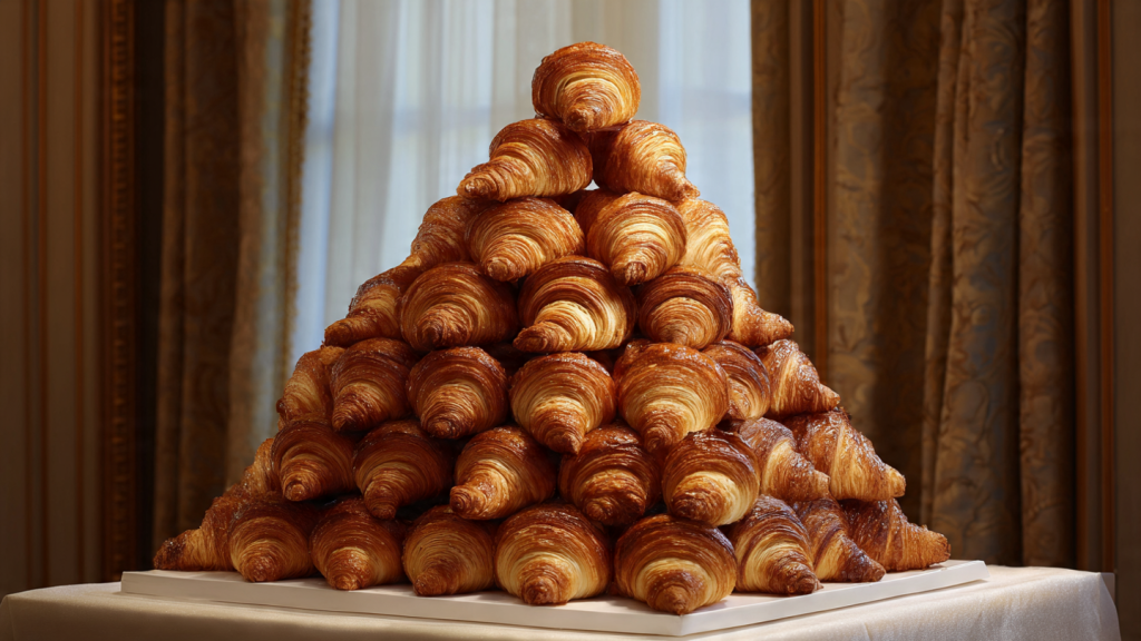 giant croissant tower viral bakery photo