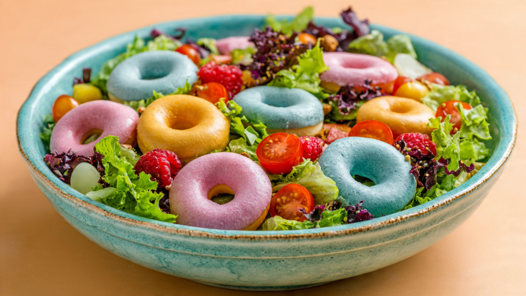 funny donut salad viral food photo
