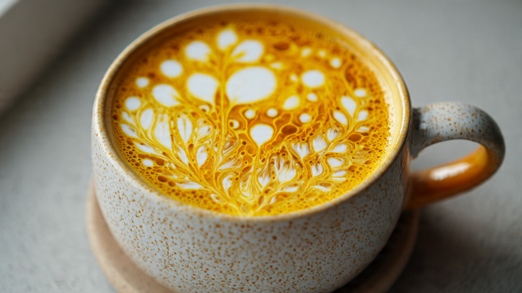 egg yolk latte art viral coffee trend photo