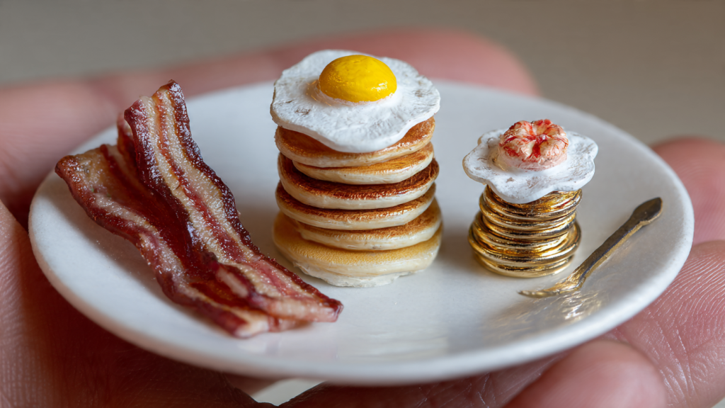 tiny breakfast food mini cooking viral photo