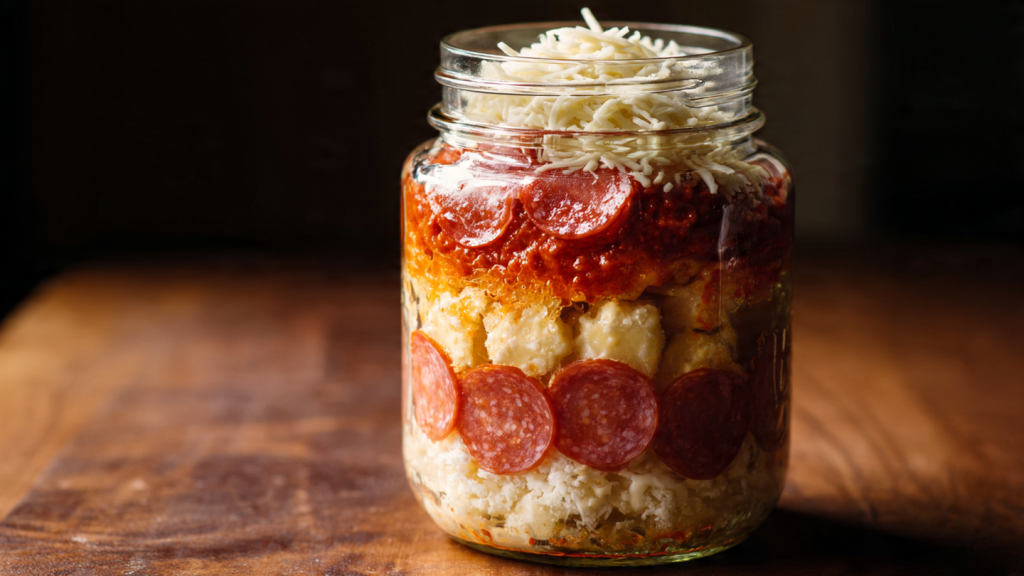 pizza in a jar food trend viral comfort recipe
