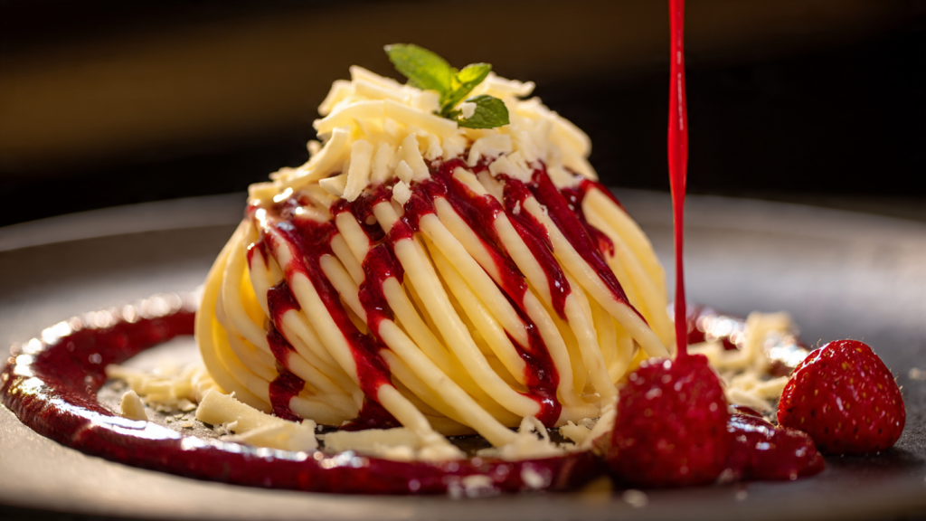 spaghetti ice cream dessert viral food photo